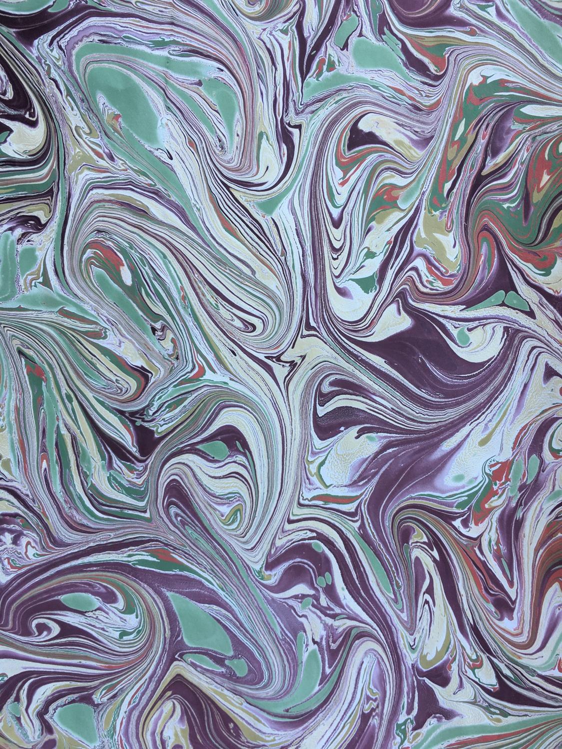Papel marmorizado com tinta acrílica